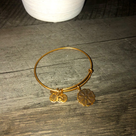 Alex and Ani Flower Gold Bracelet - Picture 1 of 3
